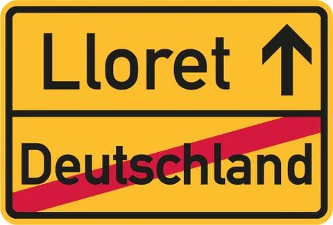 From germany to Lloret de Mar Stock Illustration