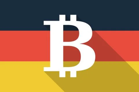 Germany  long shadow flag with a bit coin sign Illustrazione stock
