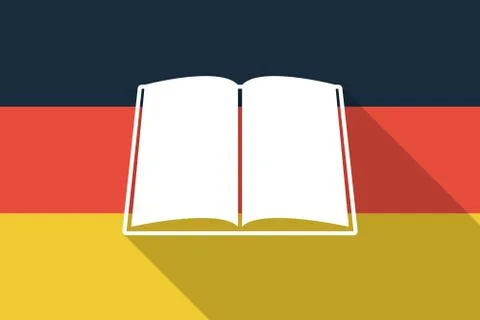 Germany long shadow flag with a book Stock Illustration
