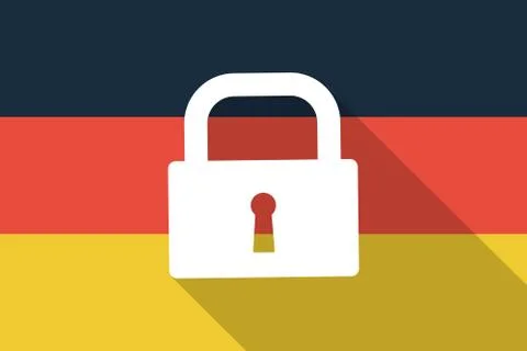 Germany  long shadow flag with a lock pad Stock Illustration