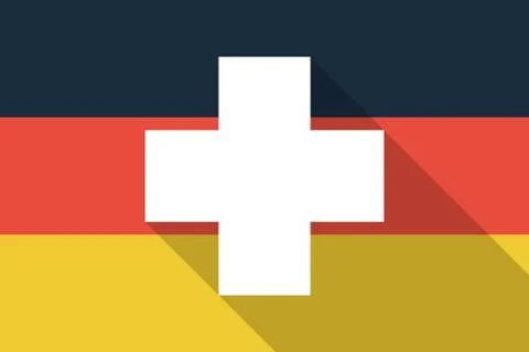 Germany  long shadow flag with a pharmacy pill Stock Illustration