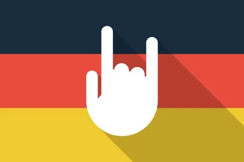 Germany  long shadow flag with a rocking hand Stock Illustration