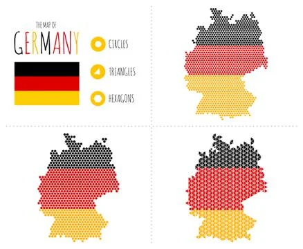 Germany Map in 3 Styles Illustrazione stock