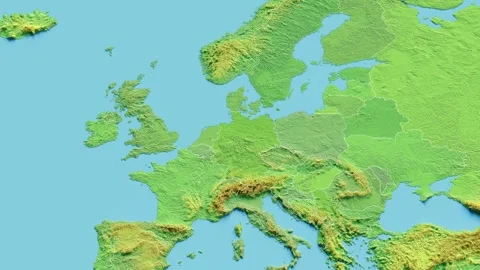 Germany Map 3D animated with Borders Stock Footage 348522648