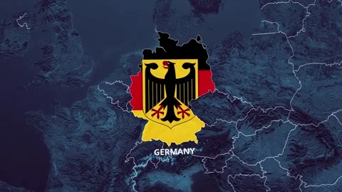 GERMANY Map and Flag 4K Stock Footage 343565766