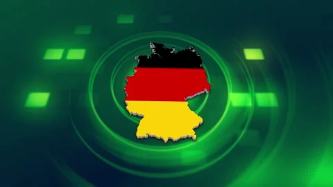 Germany Map and Flag Background Stock Footage 344027980