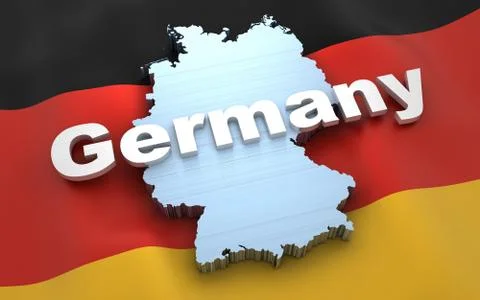 Germany map and flag (done in 3d) Stock Illustration