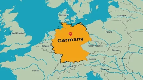 Germany Map Animation Locator Zoom 4K Motion Graphic Stock Footage 340037905