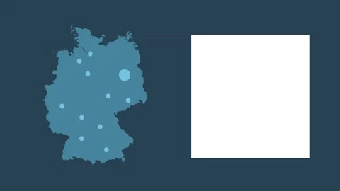 Germany map animation with map of Europe, cities and text placeholder. Stock Footage 142350731