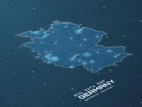 Germany map big data visualization. Futuristic map infographic. Information a 스톡 일러스트