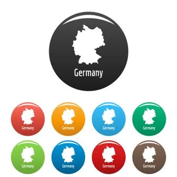 Germany map in black set vector simple Illustrazione stock