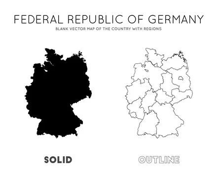 Germany map. Blank vector map of the Country with regions. Borders of Germa.. Stock Illustration