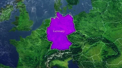 GERMANY Map With Borders Stock Footage 318674472