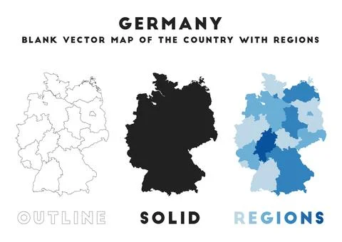 Germany map. Borders of Germany for your infographic. Vector country shape... Illustrazione stock