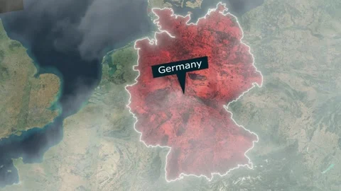 Germany Map - Clouds Effect Stock-Footage 266878533