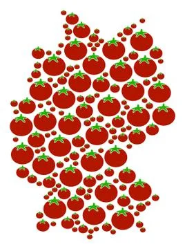 Germany Map Collage of Tomato Illustrazione stock