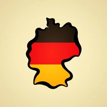 Germany - Map colored with flag Stock Illustration