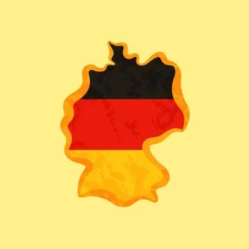 Germany - Map colored with German flag Stock Illustration