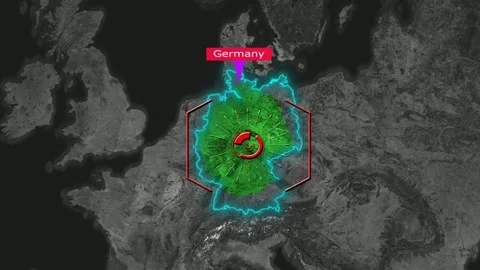 Germany Map - Cyber Attack Stock Footage 268464927