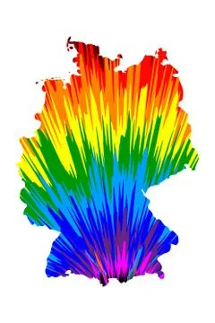 Germany - map is designed rainbow abstract colorful pattern 스톡 일러스트