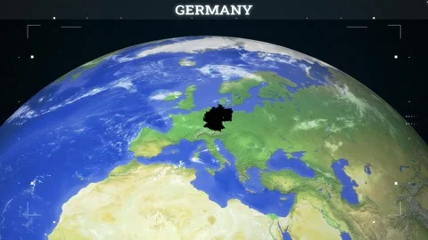 Germany Map from Earth Stock Footage 343565684