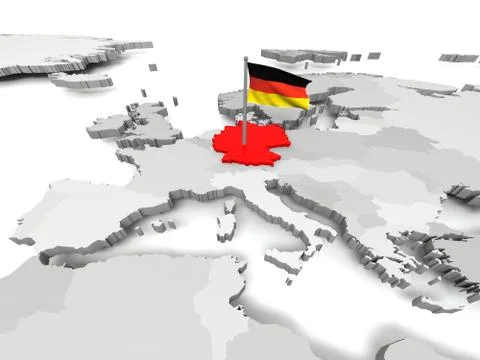 Germany an map of europe Stock Illustration