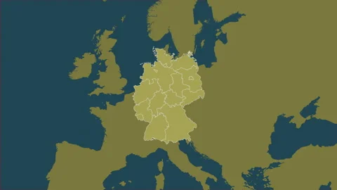Germany map - extract. Regions. Pattern. Labels Stock Footage 221080652
