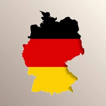 Germany map with flag on background Stock Illustration