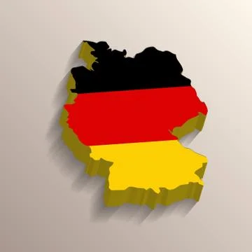 Germany map with flag on background Stock Illustration