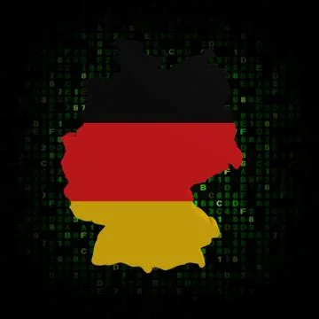 Germany map flag on hex code illustration Stock Illustration