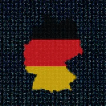 Germany map flag on hex code illustration Stock Illustration