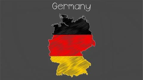 Germany map-flag illustration Stock Illustration