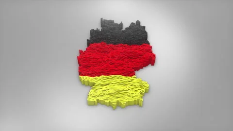 Germany Map with Flag Intro Background Stock Footage 315160844