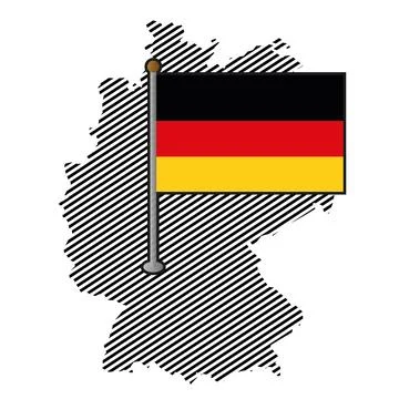 Germany map with flag. Vector イラスト素材