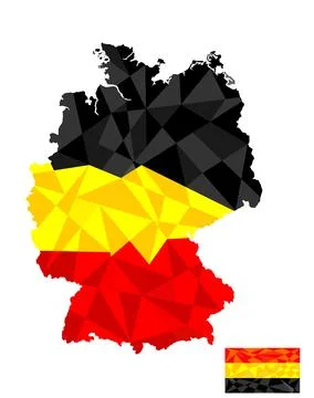 Germany map flag vector silhouette illustration isolated on white Illustrazione stock