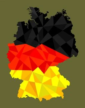 Germany map flag vector silhouette illustration isolated Stock Illustration