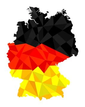 Germany map flag vector silhouette illustration isolated Stock Illustration