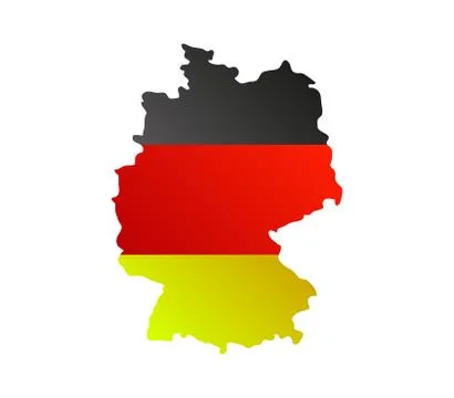 Germany map with flag on white background Stock Illustration