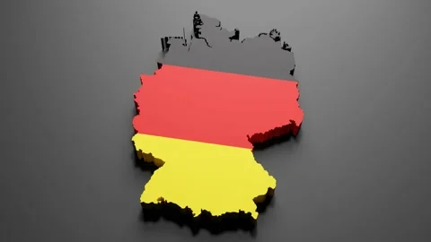 Germany map in German flag colors Stock Footage 166895526