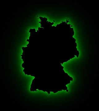 Germany map in green light Stock-Illustration