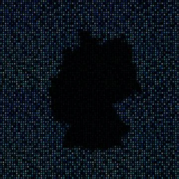 Germany map on hex code illustration Stockillustratie