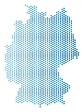 Germany Map Hex Tile Scheme Stock Illustration