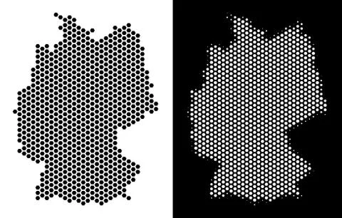 Germany Map Hex Tile Scheme Ilustração Stock