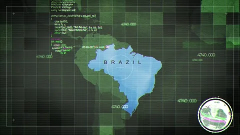 Germany  Map with HUD Effects Satelite Map Stock Footage 343565727
