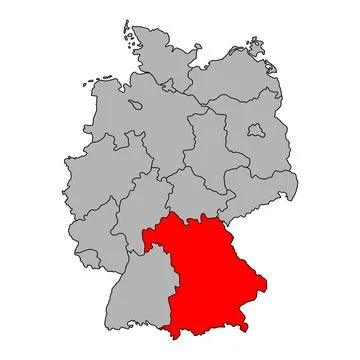 Germany map icon of Bavaria, geography blank concept, isolated graphic backgr Stock Illustration