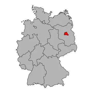 Germany map icon of Berlin, geography blank concept, isolated graphic backgro Stock Illustration