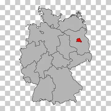 Germany map icon of Berlin, geography blank concept, isolated graphic backgro Stock Illustration