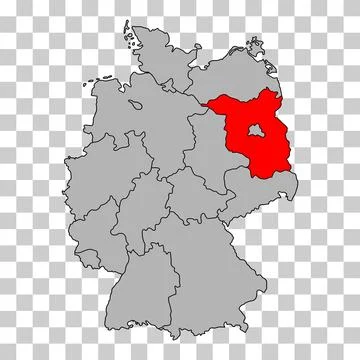 Germany map icon of Brandenburg, geography blank concept, isolated graphic ba イラスト素材