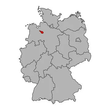 Germany map icon of Bremen, geography blank concept, isolated graphic backgro イラスト素材