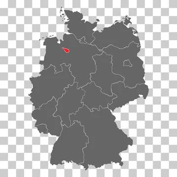 Germany map icon of Bremen, geography blank concept, isolated graphic backgro Stock Illustration